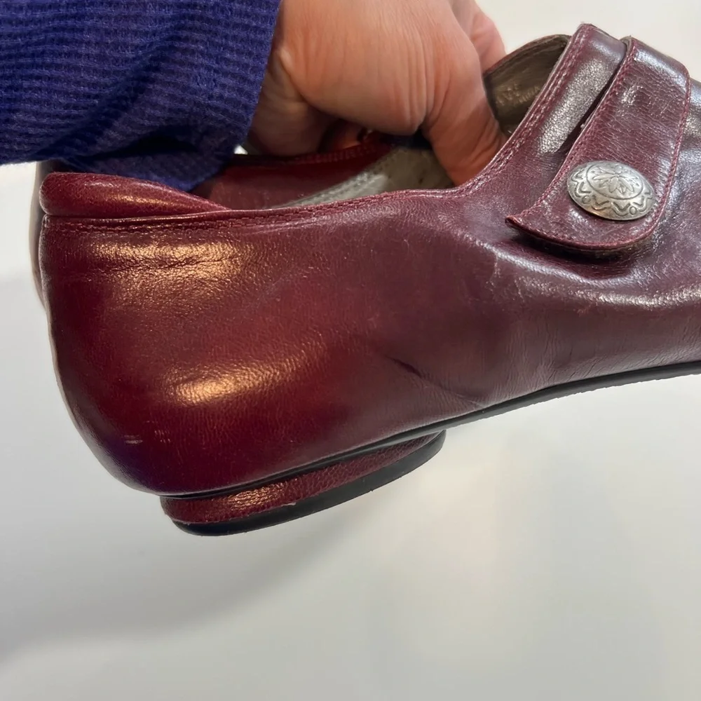 Red Leather Loafers with Vintage Charm and Sturdy Sole